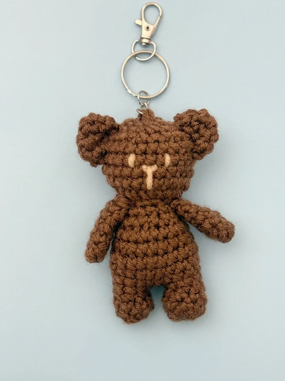 Handmade Crochet Brown Bear Keychain Amigurumi